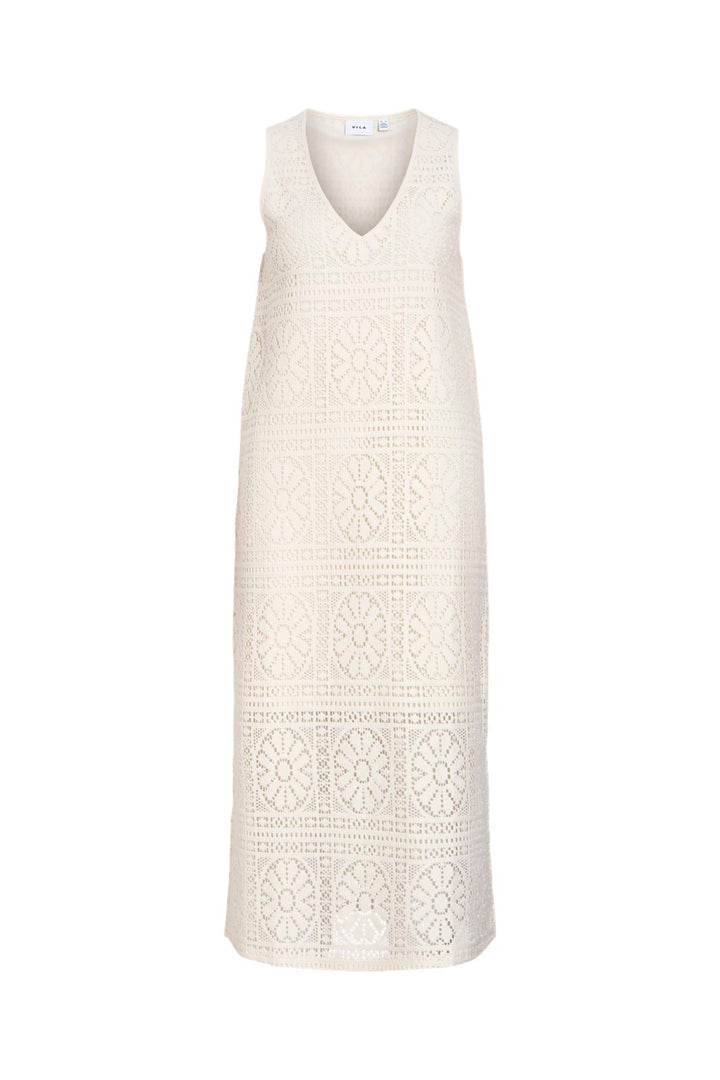 Vila - Vimerinda V-Neck S/L Midi Dress/Vol/Rs - 4978545 Birch