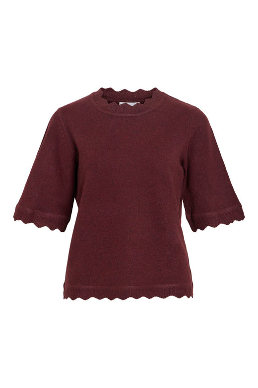 Vila - Vinikolina O-Neck 2/4 Knit Top - 5111519 Port Royale Melange