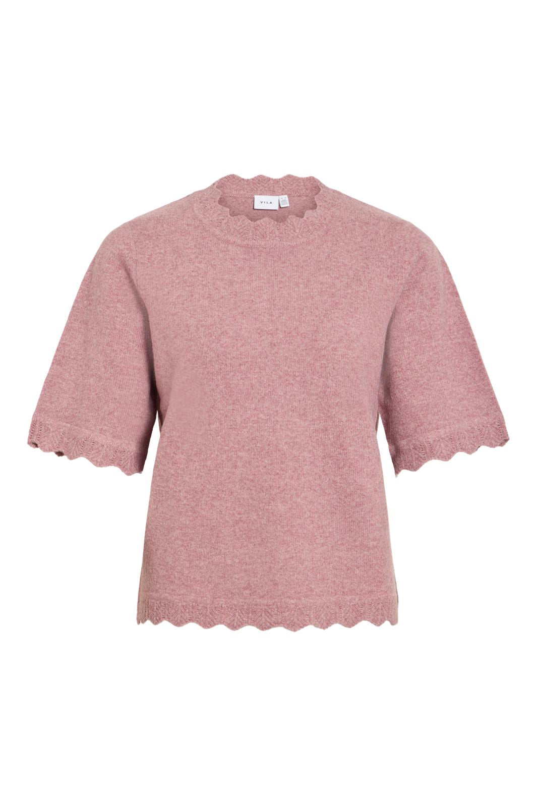 Vila - Vinikolina O-Neck 2/4 Knit Top - 5111520 Nostalgia Rose Melange