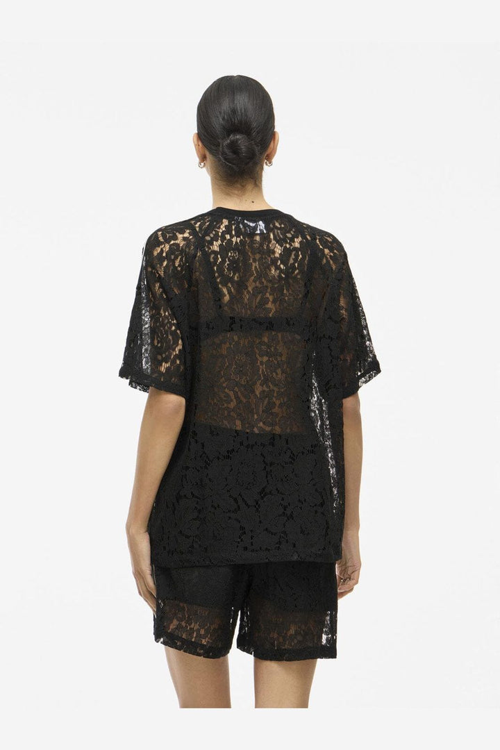 Vila - Violine 2/4 Lace T-Shirt /Ln - 4981492 Black