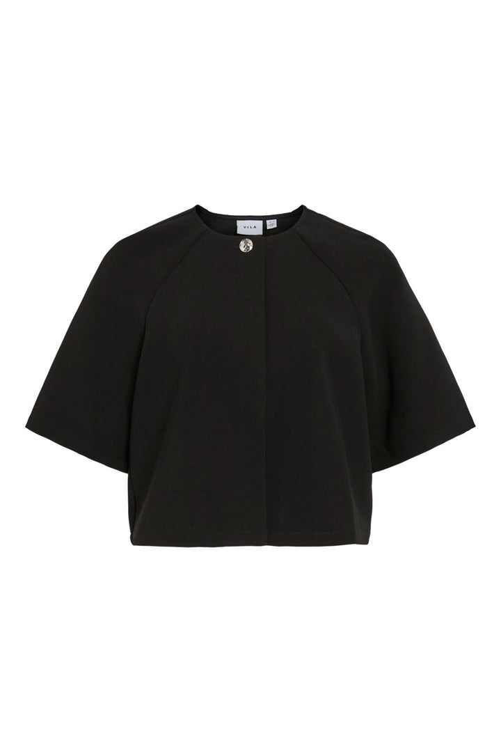 Vila - Visabby 2/4 Open Short Top - 4810886 Black Beauty