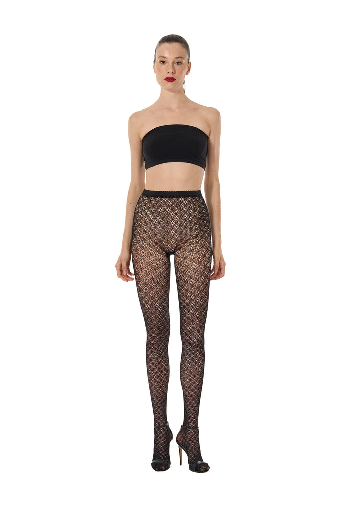 Wolford - Blossom Net Tights 19490 - 7005 Black Strømpebukser 
