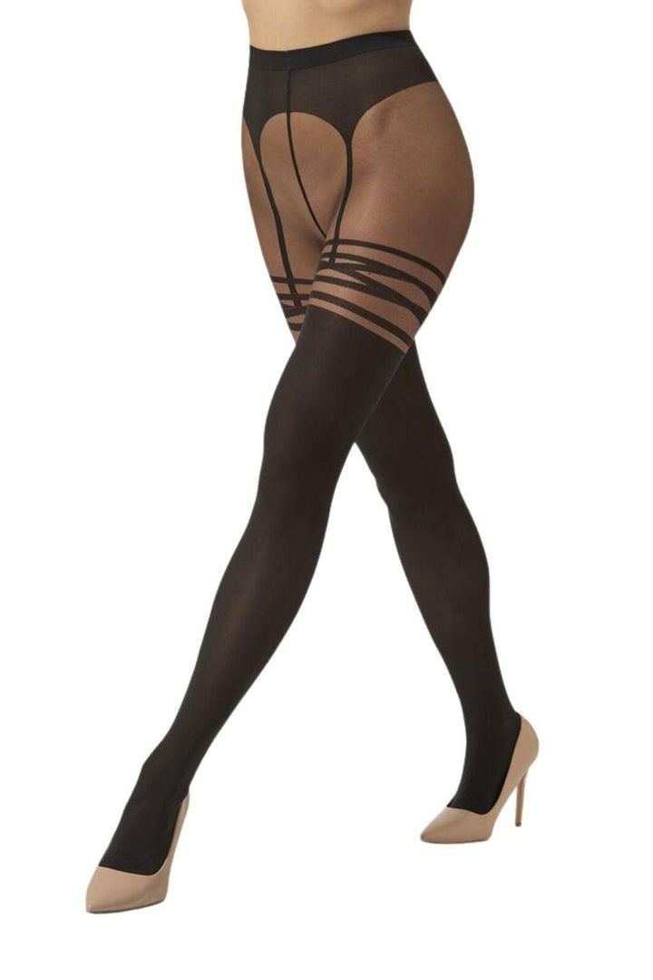 Wolford - Suspender Tights17653 - 9952 Umber/black Strømpebukser 