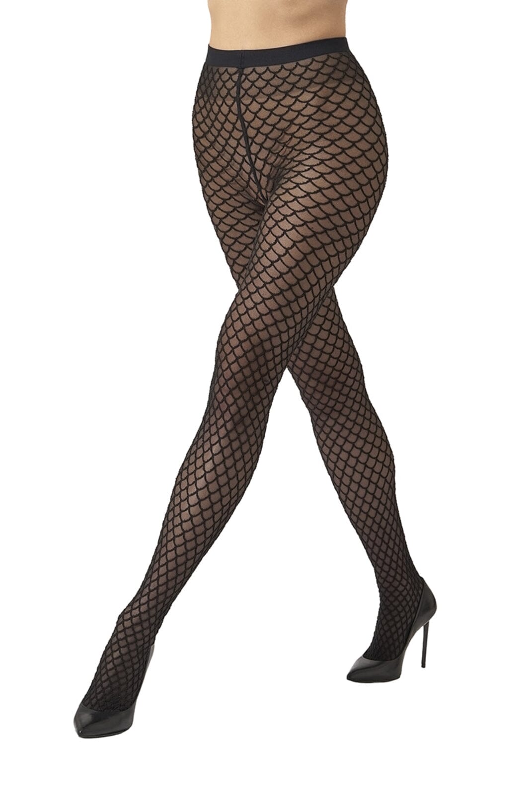 Wolford - Wdvelvet Net Illusion Tights17650 - 9180 Black/black Strømpebukser 
