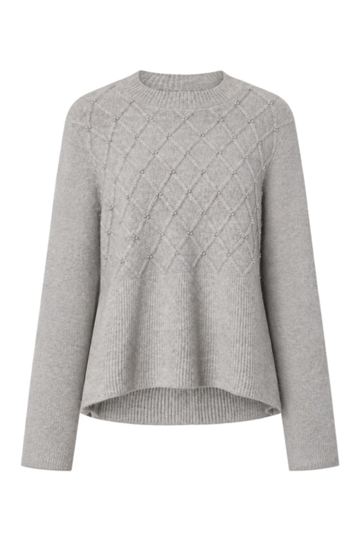 YAS - Yasacie Ls Knit Pullover - 5217378 Light Grey Melange