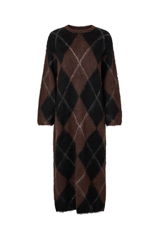YAS - Yasargy Ls Long Mohair Blend Knit Dress - 5121390 Carafe Black Bean W Pristine Line