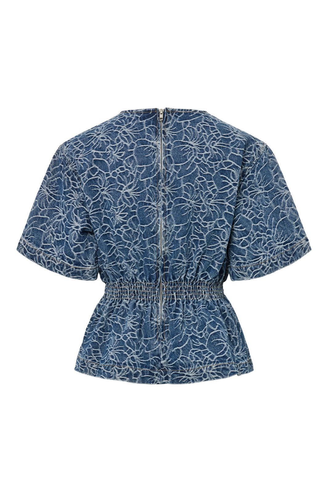 YAS - Yasblomea Ss Denim Top - 5164842 Dark Blue Denim Blomea