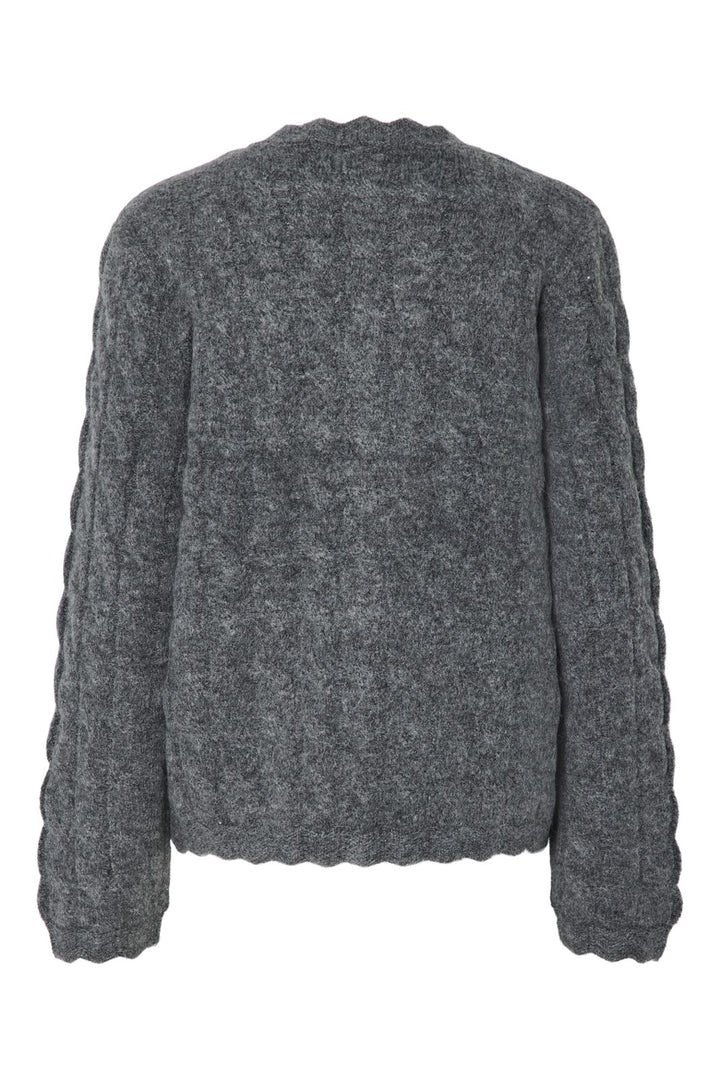 Y.A.S - Yasbubera Ls Knit Cardigan - 4794873 Dark Grey Melange