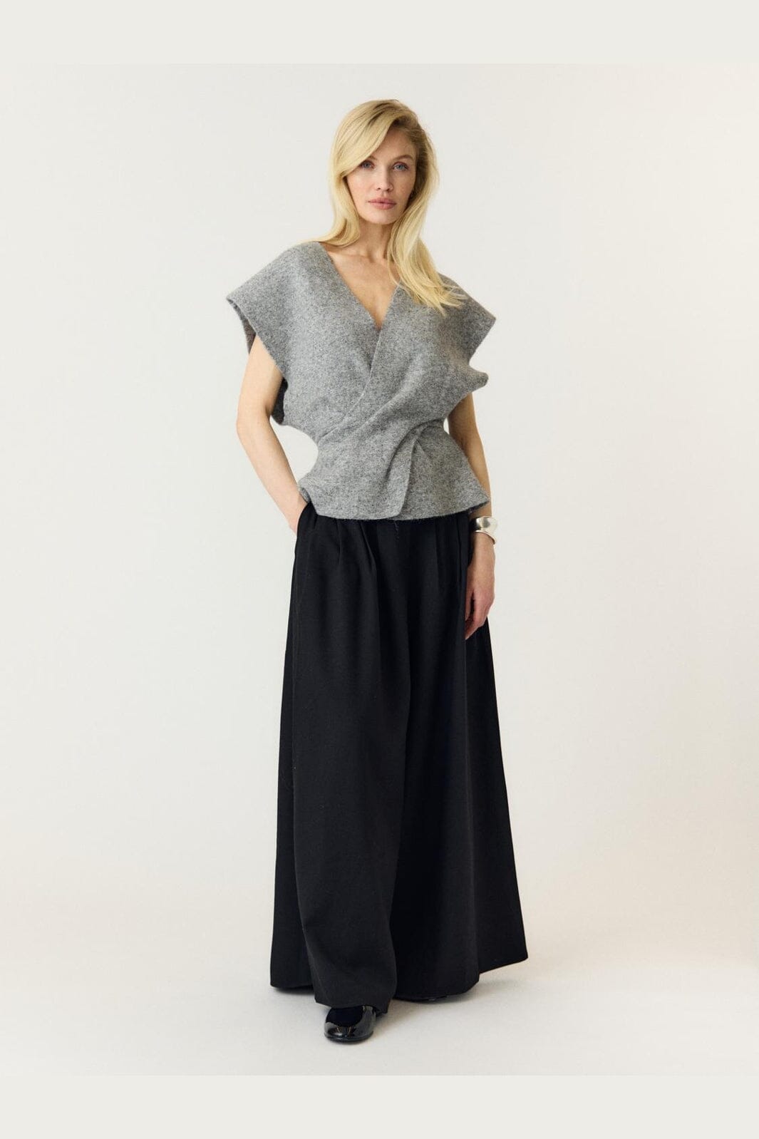 YAS - Yasdavia Sl Knit Vest - 5164771 Medium Grey Melange
