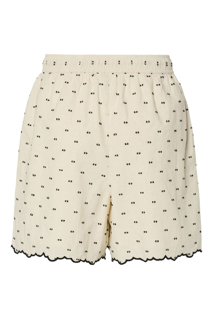 Y.A.S - Yasdobby Shorts - 4693518 Gardenia Black Dobby Dots
