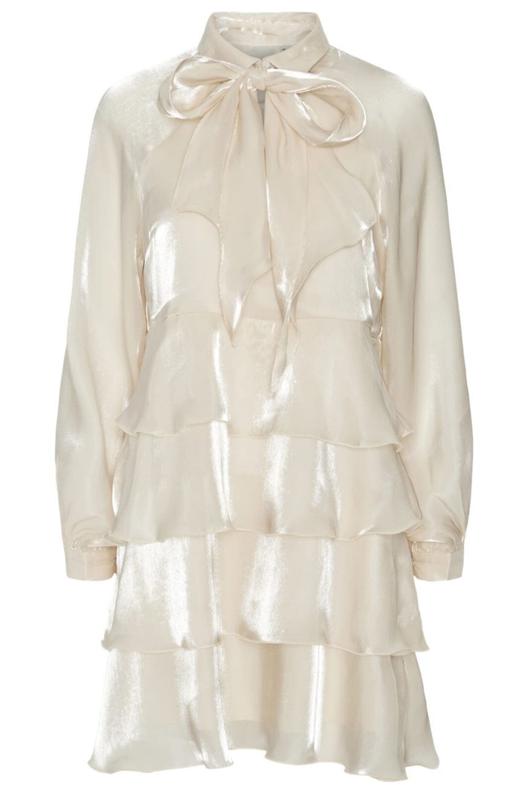Y.A.S - Yaseloise Ls Shiny Dress - 4607475 Pearled Ivory Kjoler 