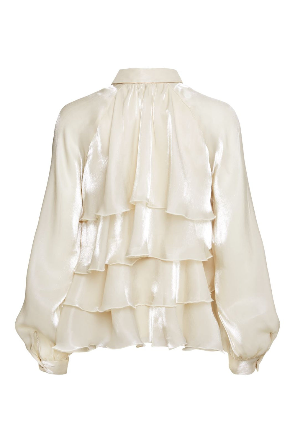 Y.A.S - Yaseloise Ls Shiny Top - 4596084 Pearled Ivory