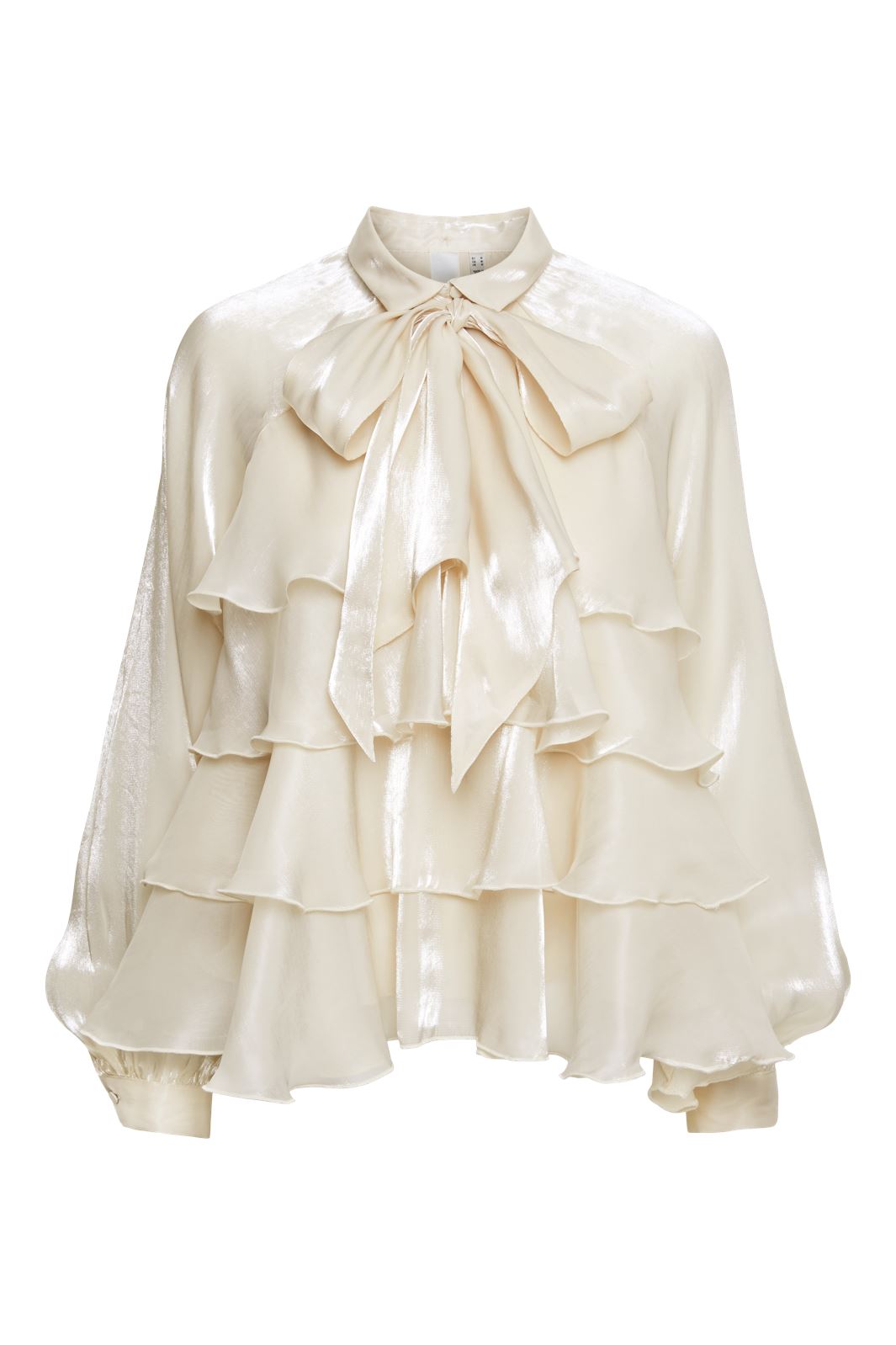 Y.A.S - Yaseloise Ls Shiny Top - 4596084 Pearled Ivory