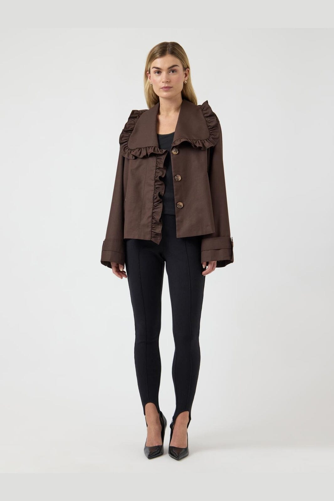 YAS - Yaselsana Ls Short Trenchcoat - 5100176 Chocolate Brown