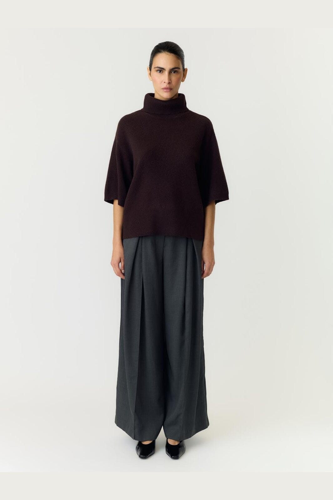 YAS - Yasemila 2/4 Wool Knit Pullover - 5118842 Coffee Bean