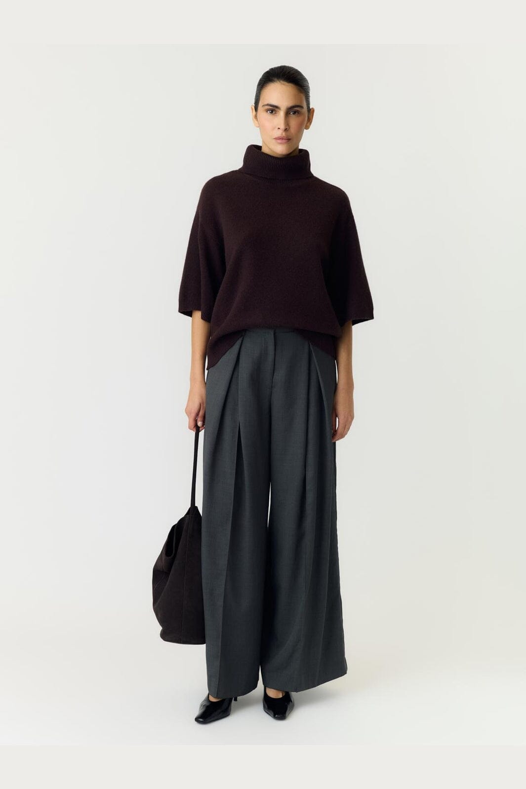 YAS - Yasemila 2/4 Wool Knit Pullover - 5118842 Coffee Bean