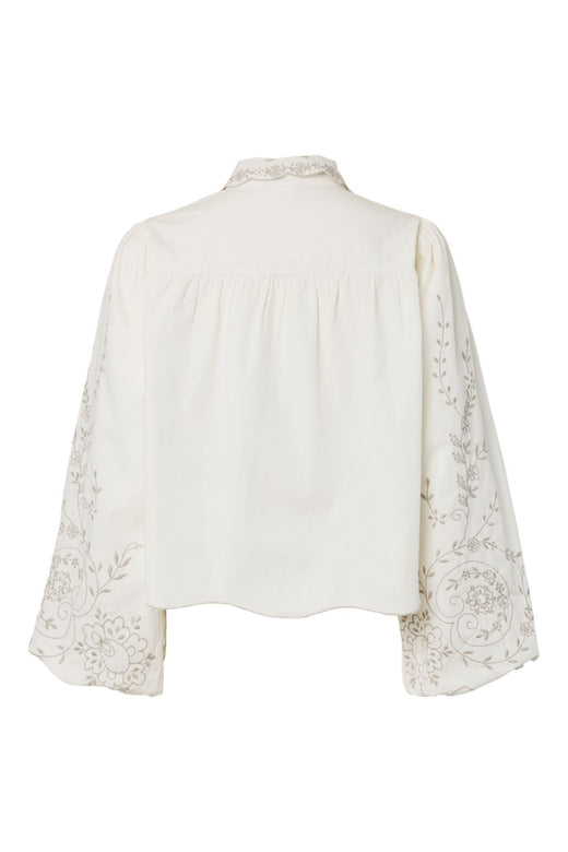 YAS - Yasgreya Ls Embroidered Shirt Story - 5202102 Star White W Emb