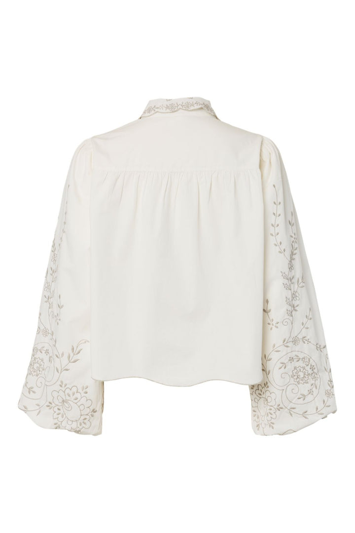 YAS - Yasgreya Ls Embroidered Shirt Story - 5202102 Star White W Emb