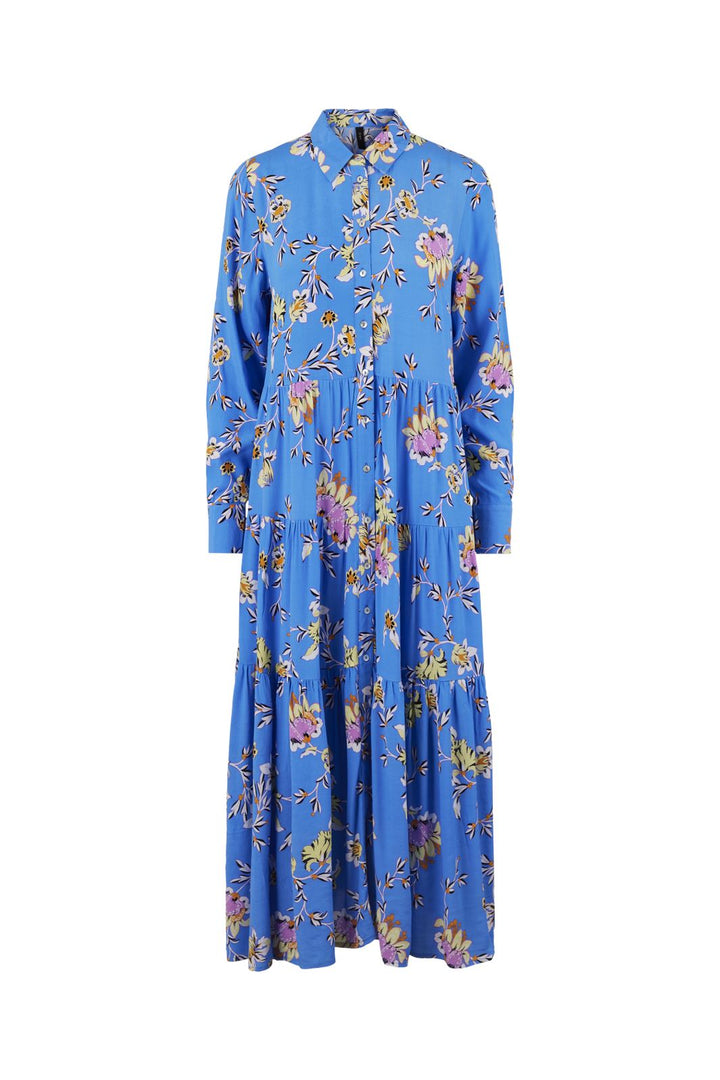 Y.A.S - Yasindigo Ls Long Dress - 4466141 Palace Blue Indigo Print