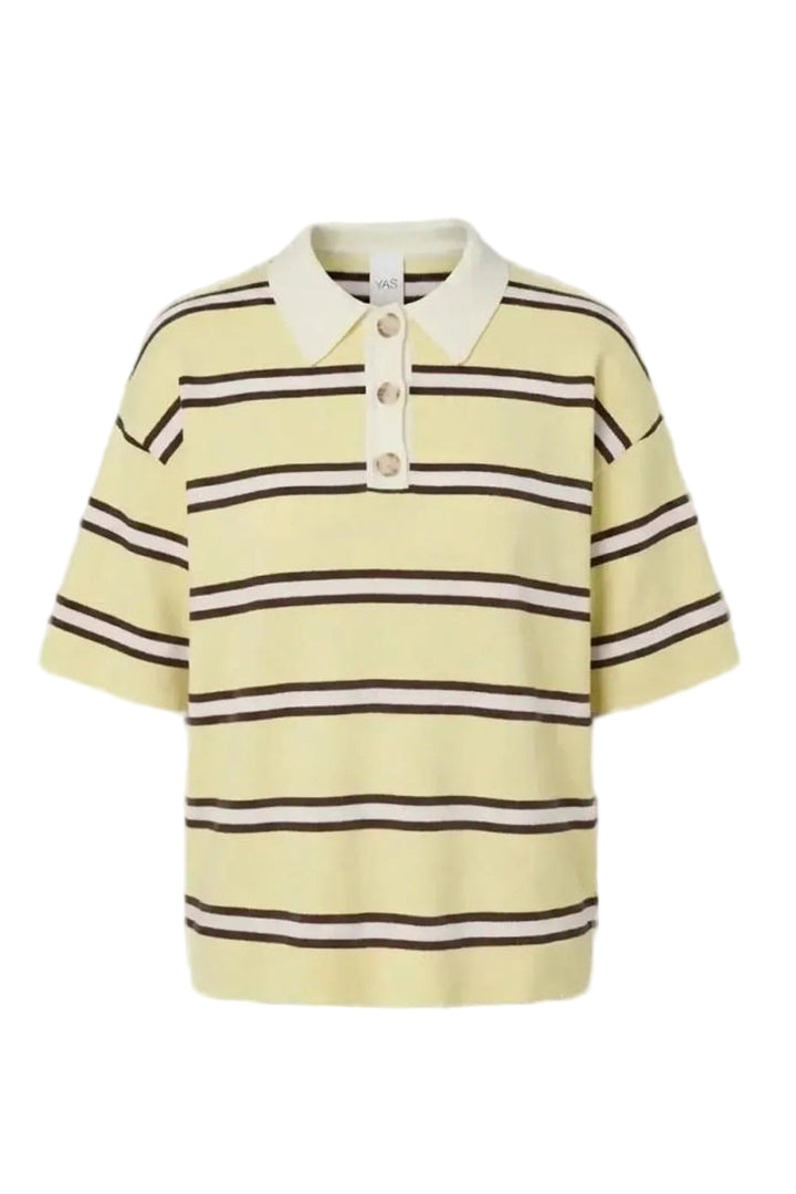 YAS - Yasisabell 2/4 Knit Pullover - 5182497 Anise Flower W. Brown Stripes