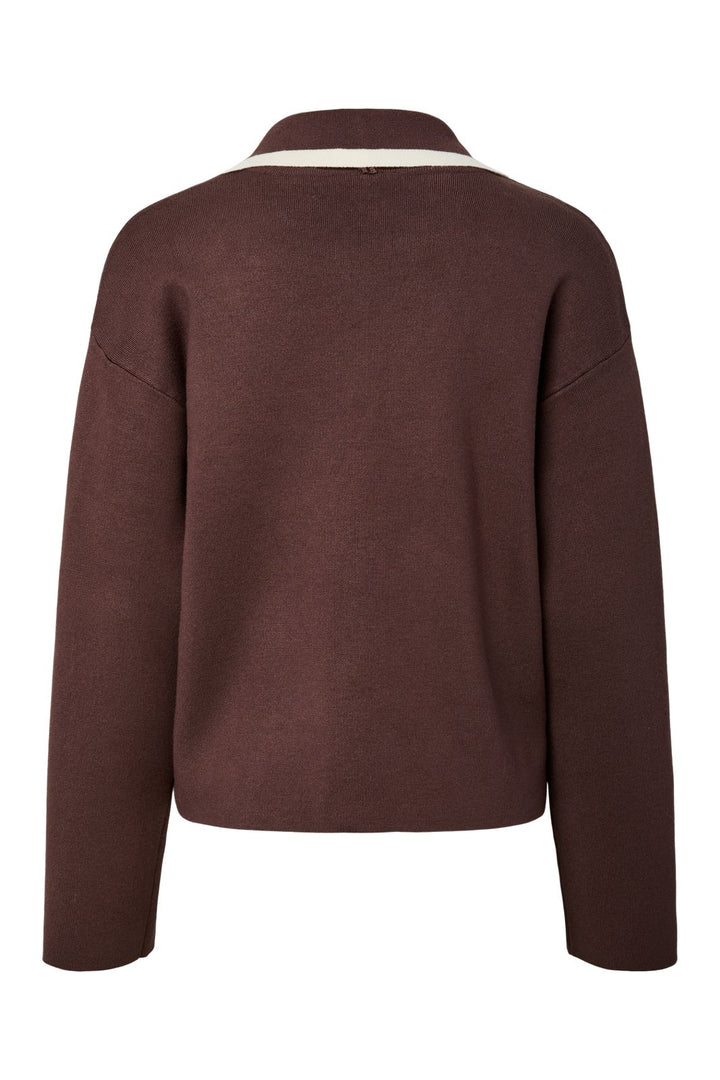 YAS - Yasjosie Ls Bow Knit Top - 5091003 Chocolate Brown