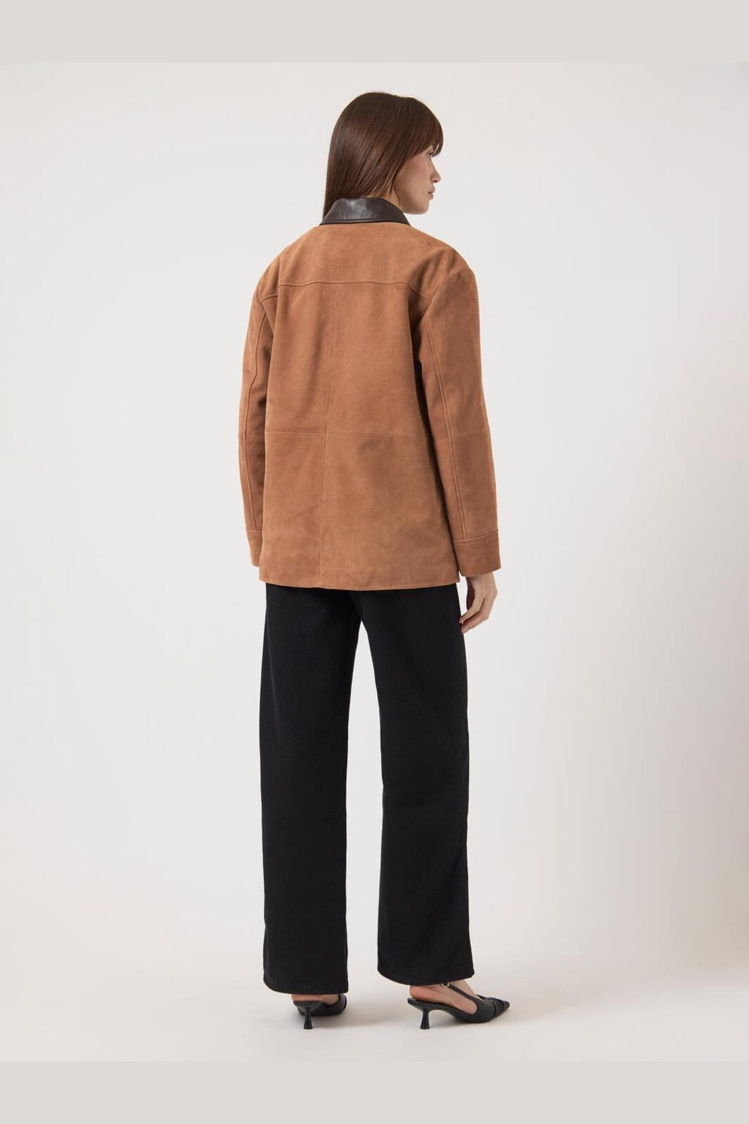 Y.A.S - Yaskaia Ls Suede Leather Jacket - 5001695 Nuthatch