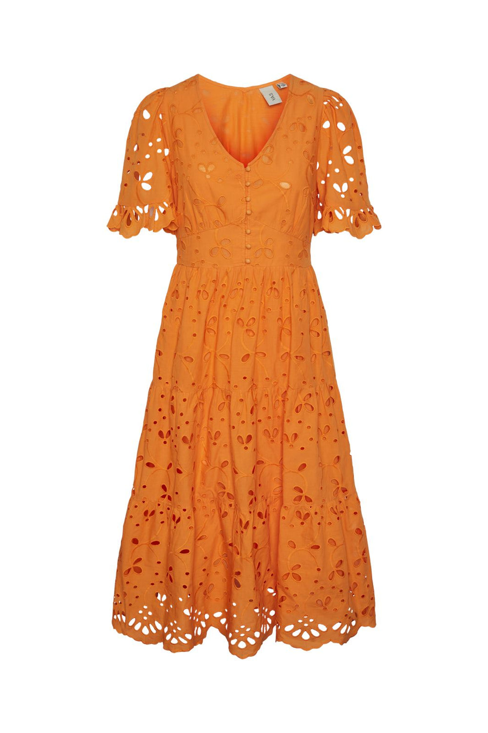 Y.A.S - Yaskanikka 2/4 Midi Dress - 4458377 Vibrant Orange