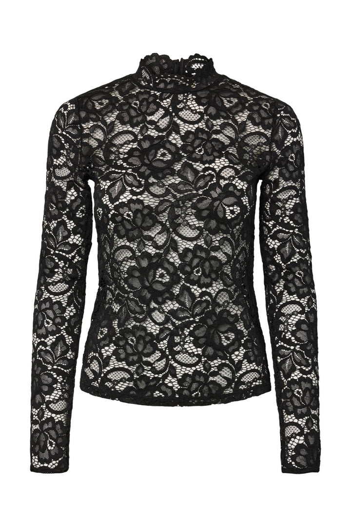 Y.A.S - Yaslacey Ls Lace Top - 4961142 Black