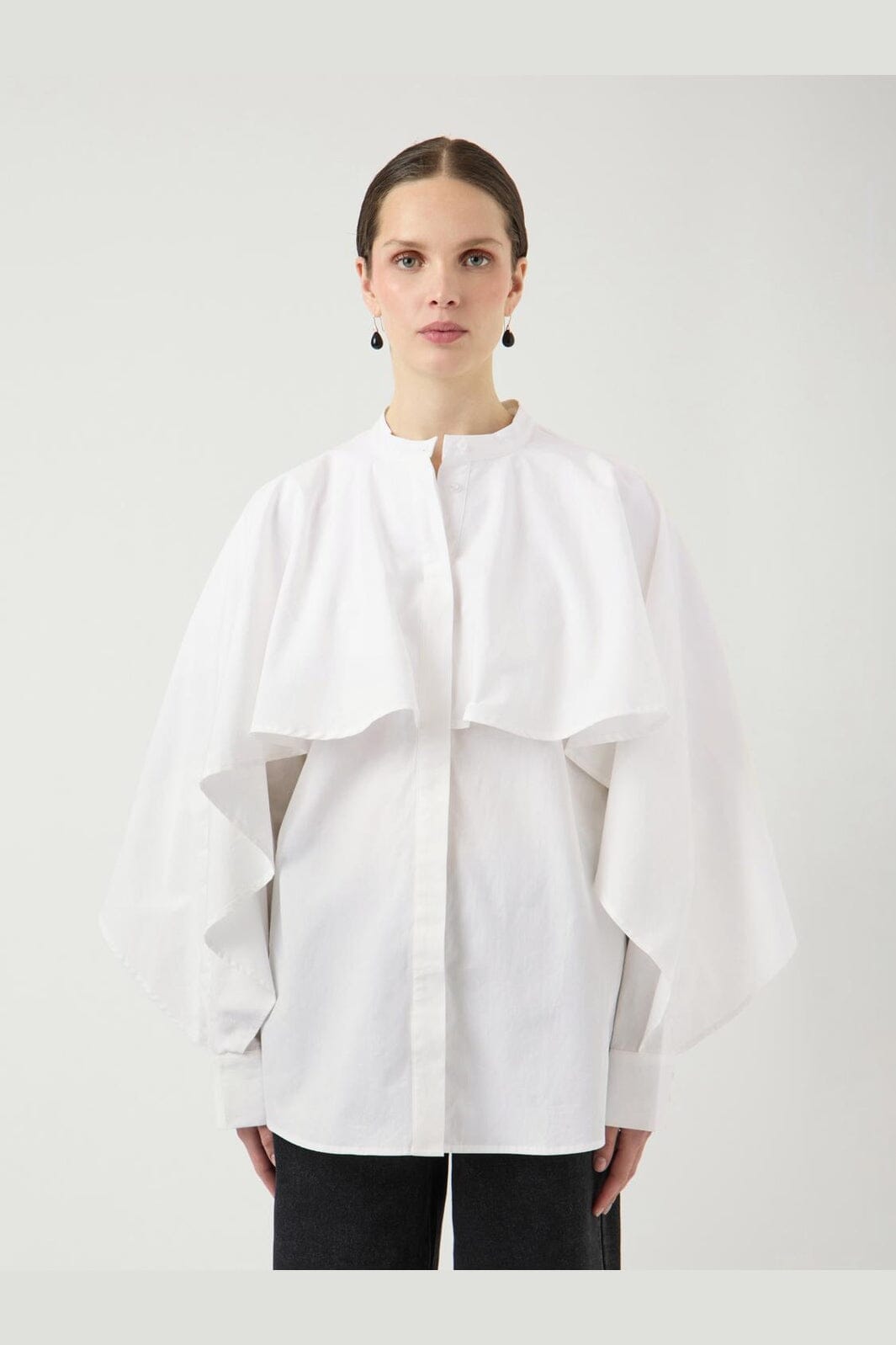 YAS - Yaslau Ls Cape Shirt - 5154671 Star White
