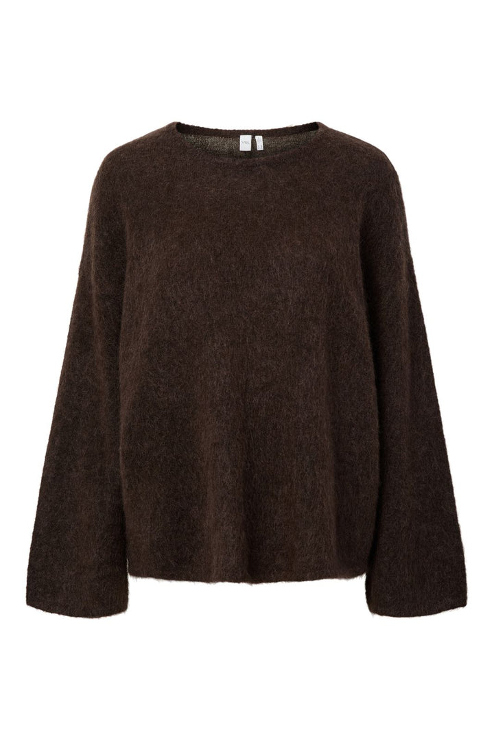 Y.A.S - Yaslimo Ls Mohair Blend Knit Pullover - 4992102 Seal Brown