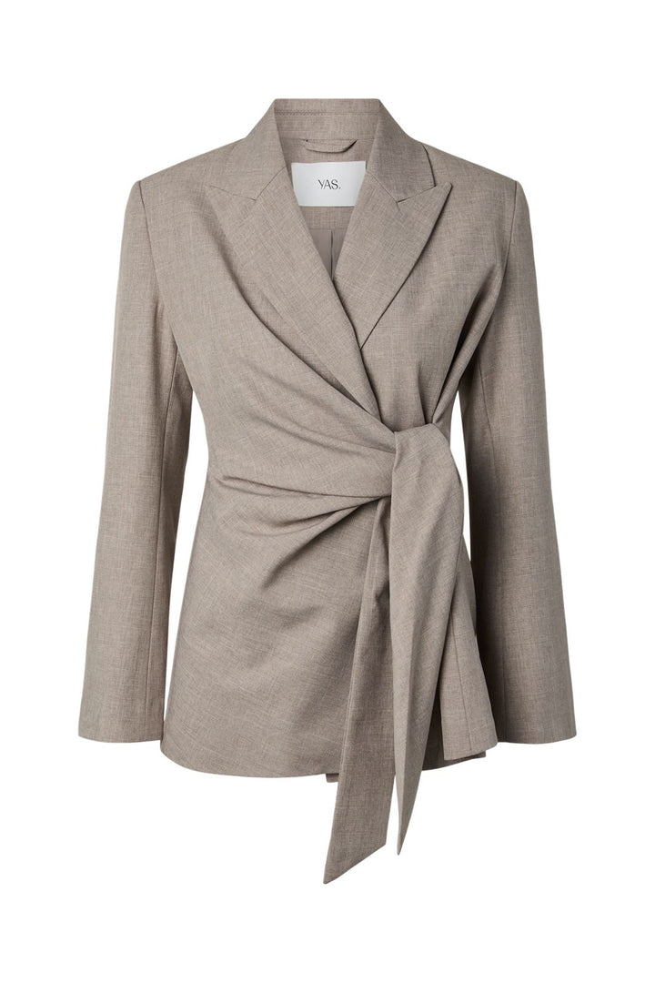 YAS - Yasmalino Ls Wrap Blazer - 5167119 Medium Grey Melange