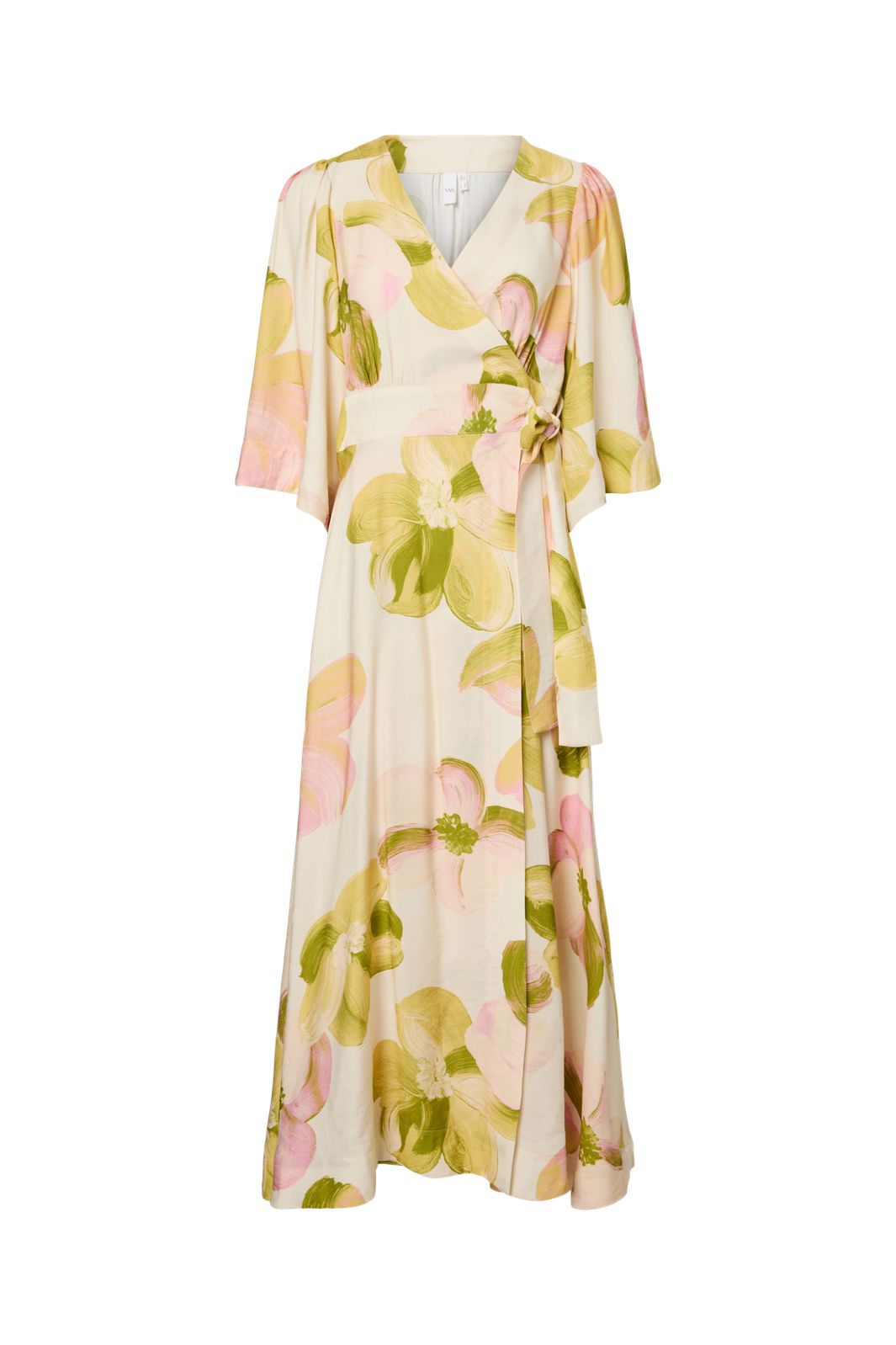 YAS - Yasmarga 3/4 Wrap Long Dress - 4966646 Pristine Marga Aop