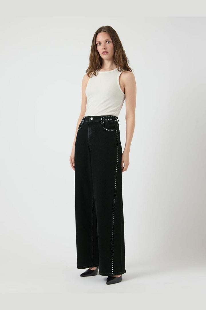 Y.A.S - Yasnoelle Studded Jeans - 4931525 Dark Grey Denim