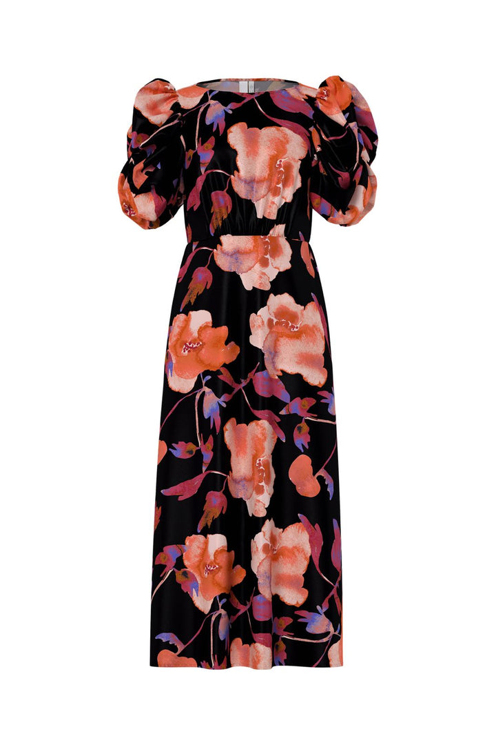 Y.A.S - Yaspella 2/4 Long Dress - 5017818 Black Pilana Aop