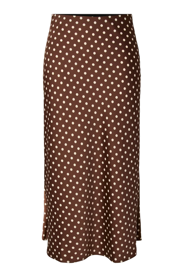 YAS - Yaspella Midi Skirt - 5084717 Pinecone Ecru Dots Nederdele 