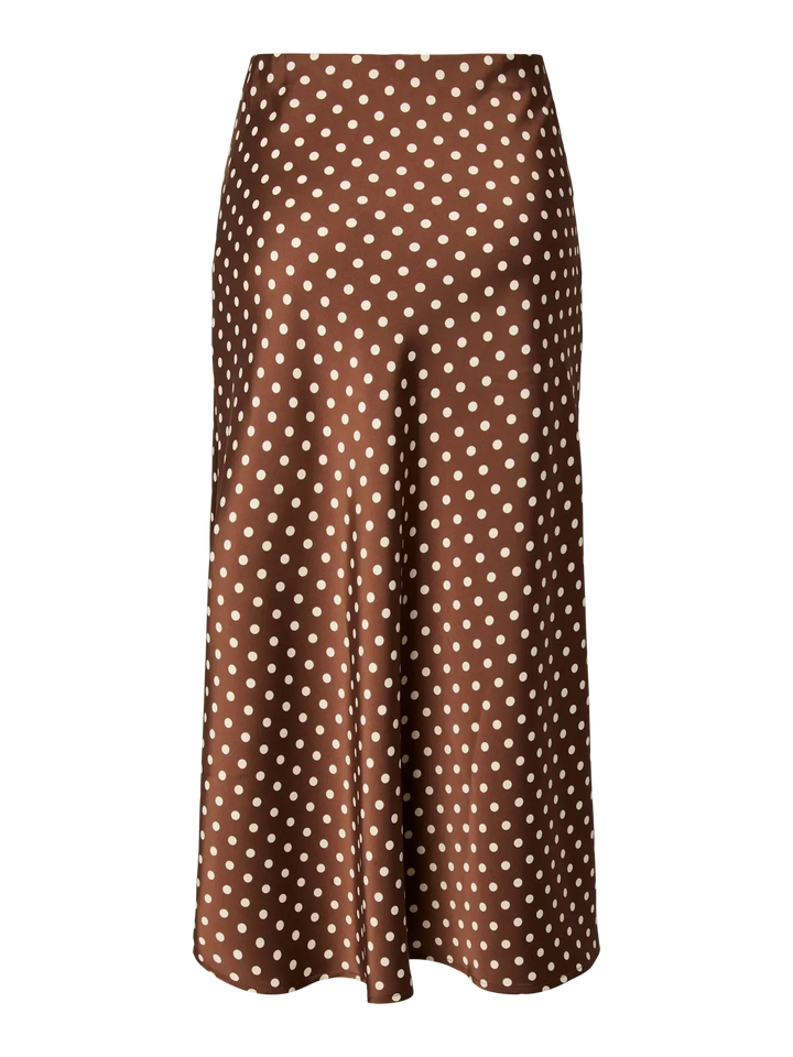 YAS - Yaspella Midi Skirt - 5084717 Pinecone Ecru Dots Nederdele 