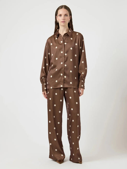 YAS - Yaspella Pant - 5084732 Pinecone Ecru Dots Bukser 