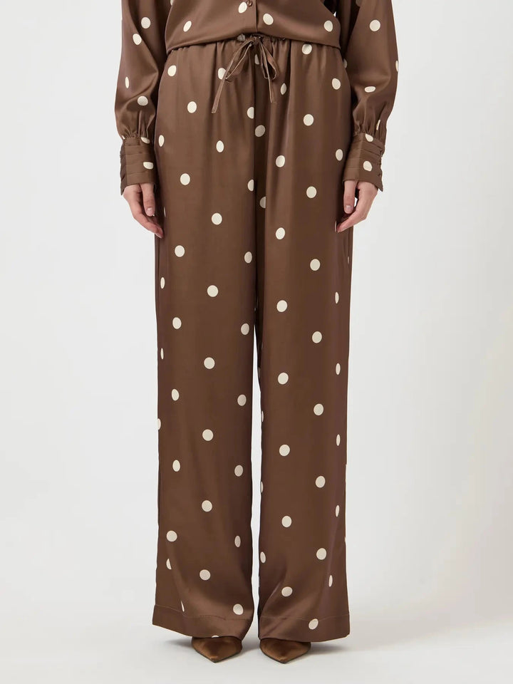 YAS - Yaspella Pant - 5084732 Pinecone Ecru Dots Bukser 