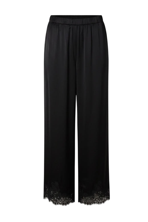 YAS - Yaspersi Satin Lace Pants - 5221208 Black