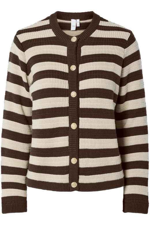 Y.A.S - Yassironi Ls Knit Cardigan - 4961531 Chocolate Brown Cardigans 