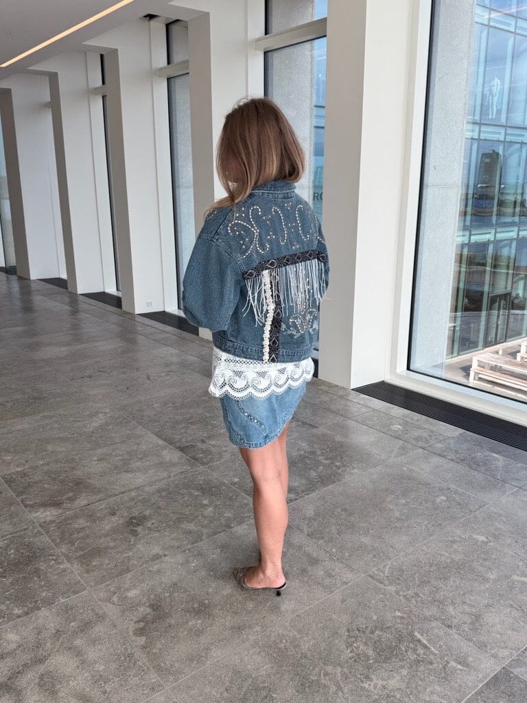 YAS - Yasvision Ls Denim Emb Jacket Fest - 5059154 Light Blue Denim Jakker 