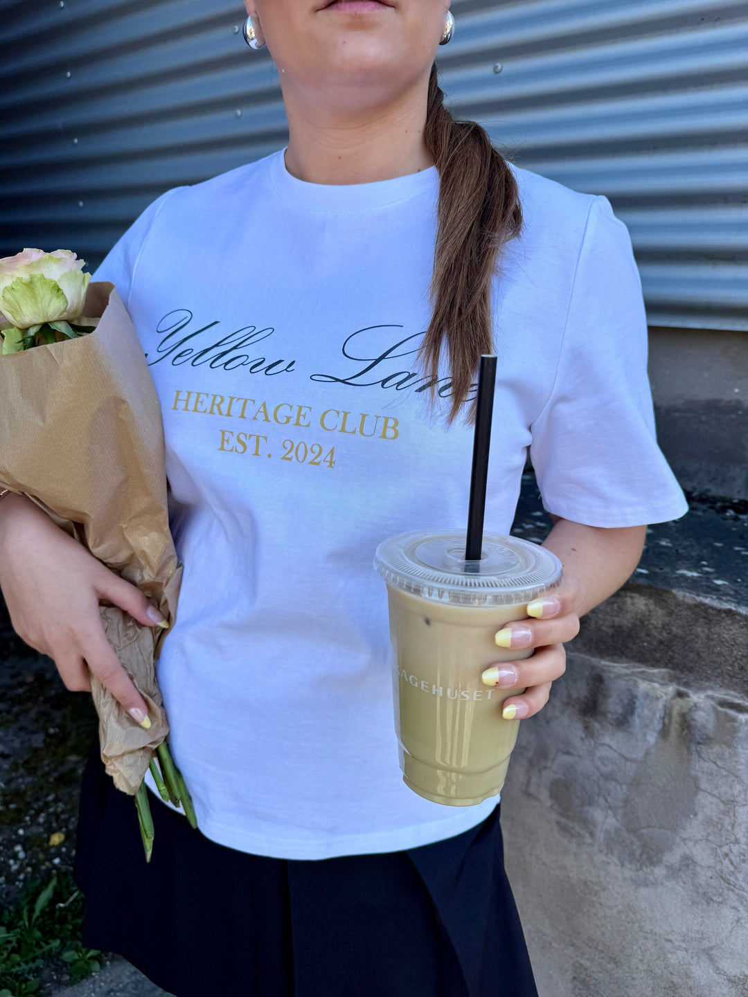 Yellow Lane - Varsity Tee 165589 - 121 - Off White T-shirts 