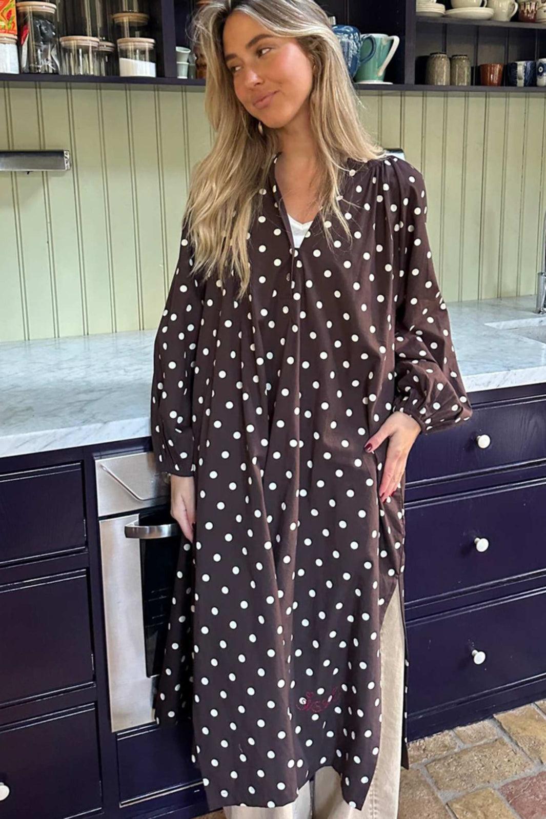 Sissel Edelbo - Lara Dress Se 2077 - Brown Dot