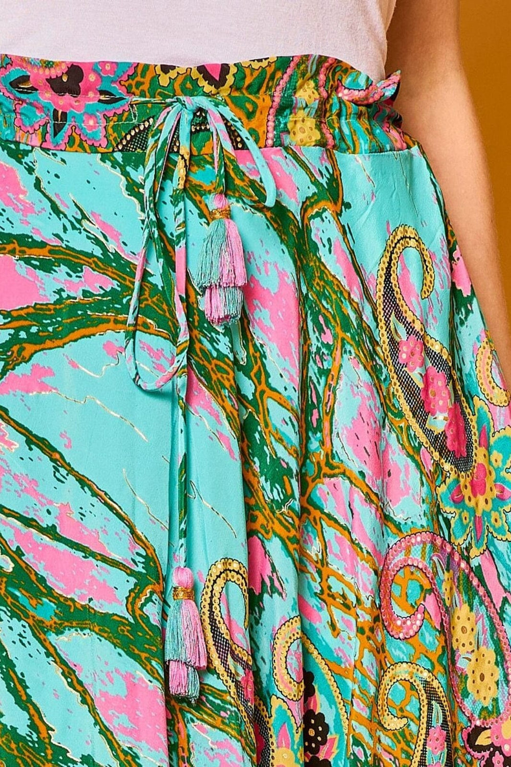A-bee - Fulid Printed Skirt 196-102 - Blue Flowers Nederdele 