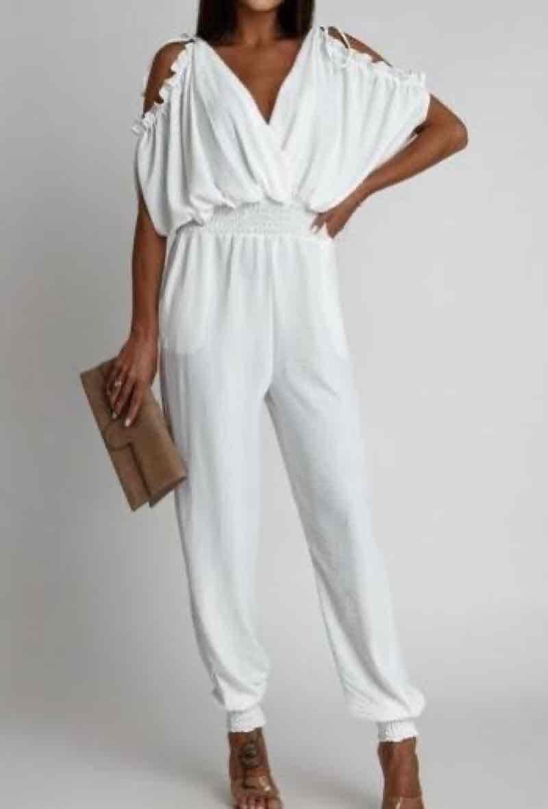 A-bee - Jumpsuit 2151 - White Buksedragter 