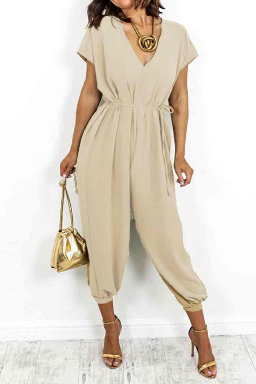 A-bee - Jumpsuit 7241- Beige Buksedragter 