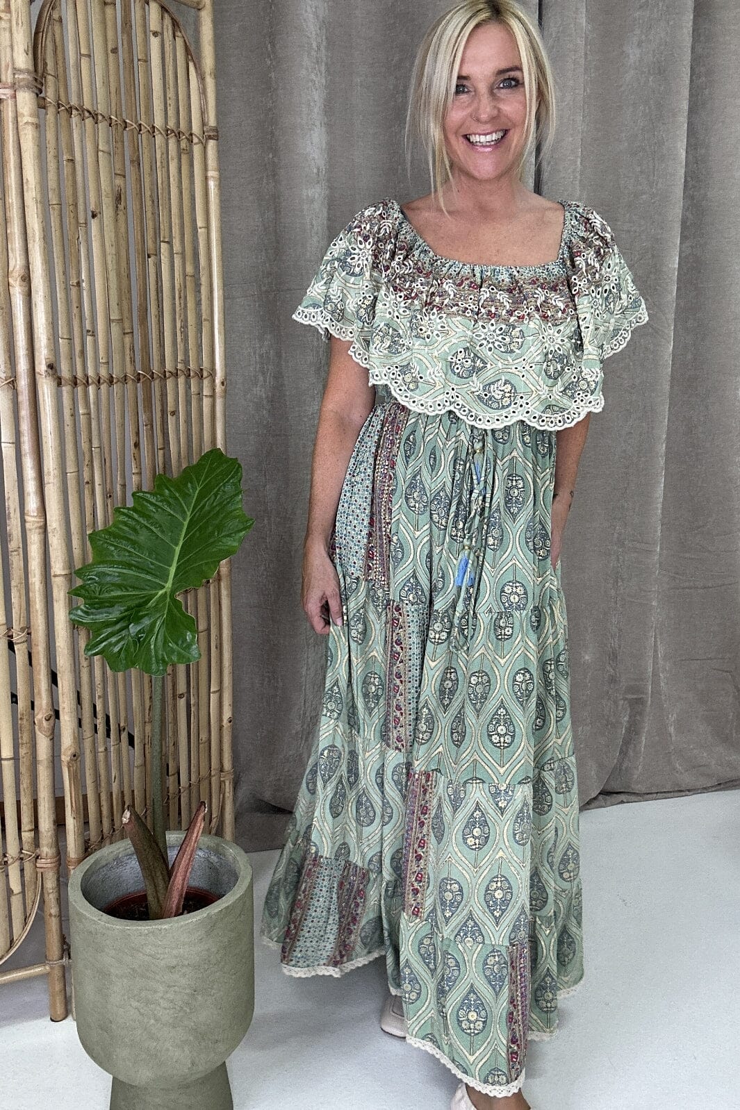 A-bee - Long Dress AN422SU - Green Kjoler 