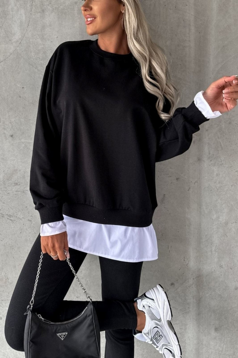A-bee - Sweat Set 2173 - Black Sweatshirt 