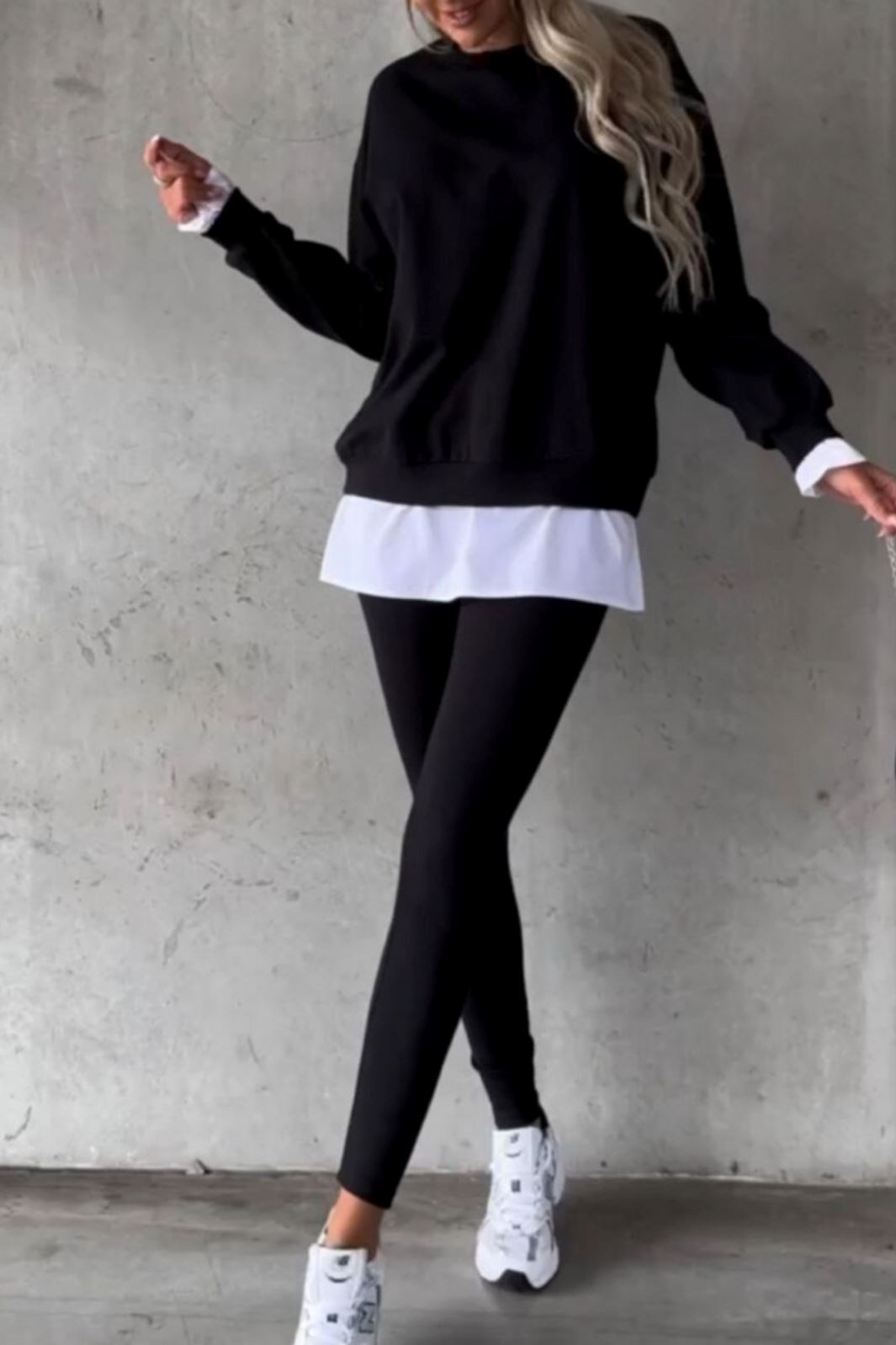 A-bee - Sweat Set 2173 - Black Sweatshirt 