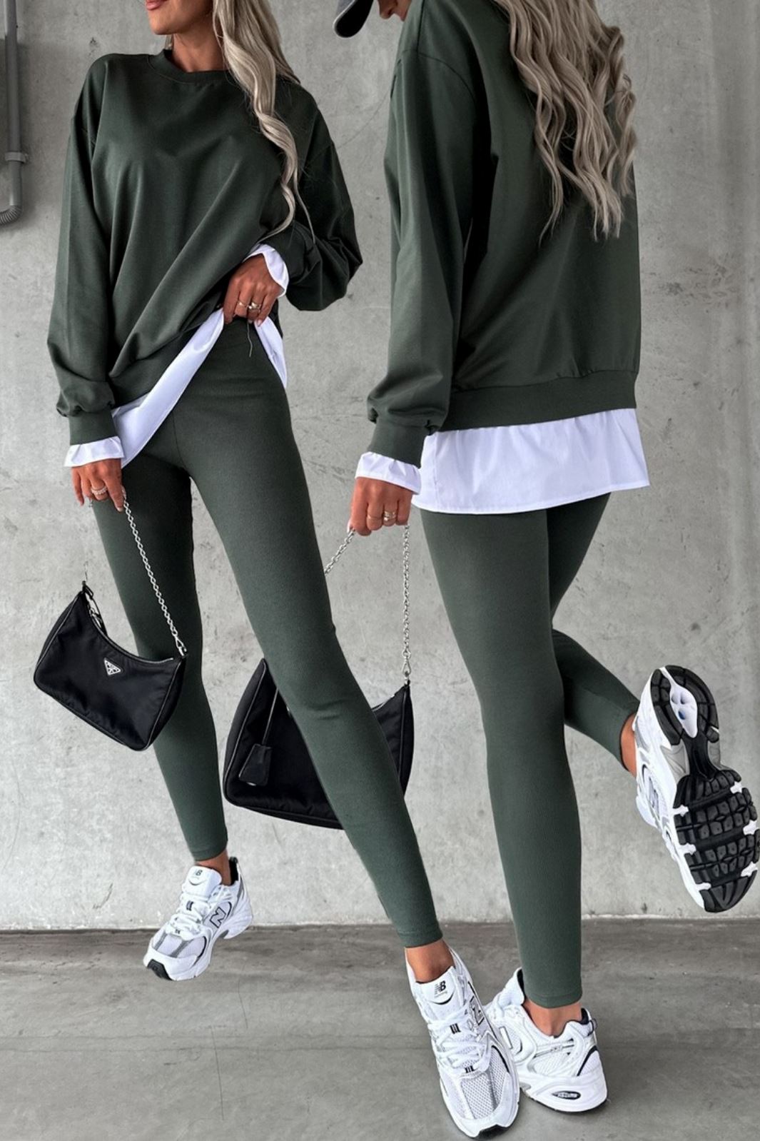 A-bee - Sweat Set 2173 - Kaki Sweatshirt 